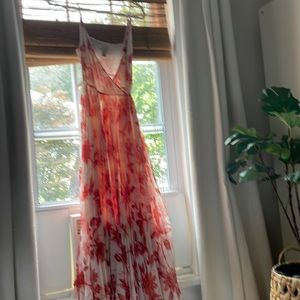 H&M pleated wrap floral midi dress